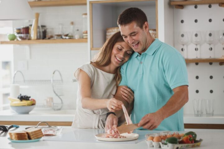 Couple cooking